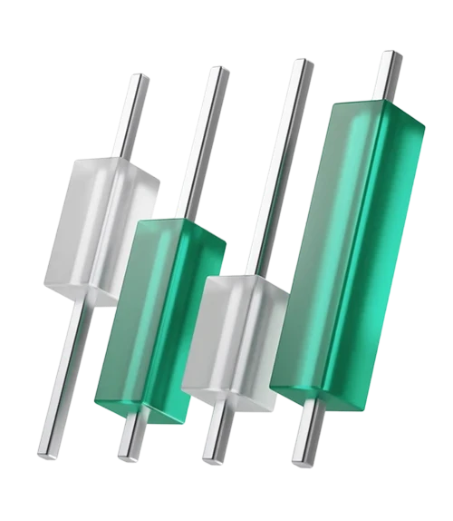 Three green high-voltage insulators mounted on metal brackets, angled for a utility pole setup