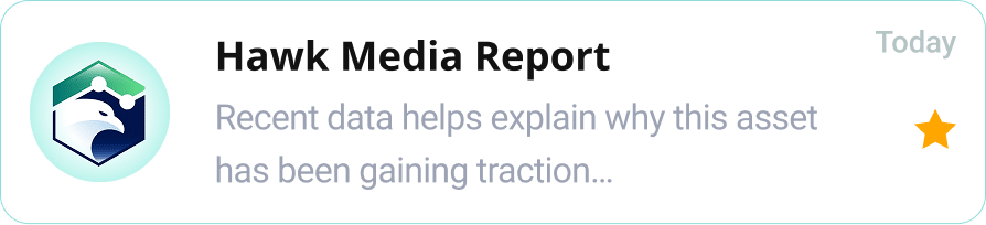 Hawk Media Report card with circular logo on the left, bold title, gray subtitle, 'Today' label, and an orange star indicating a favorite.